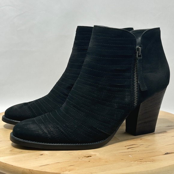 PAUL‎ GREEN Malibu Sliced Zip Chunky Black Nubuck Sisal Ankle Bootie - Size 6 - Picture 5 of 10